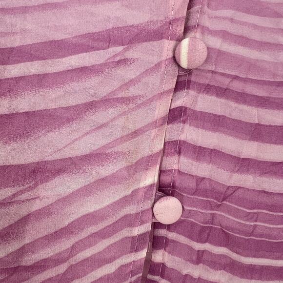 VTG Givenchy Pink Full Sheer Half Button Silk Tunic Top Cover Up Plus Size 14W - Picture 5 of 9